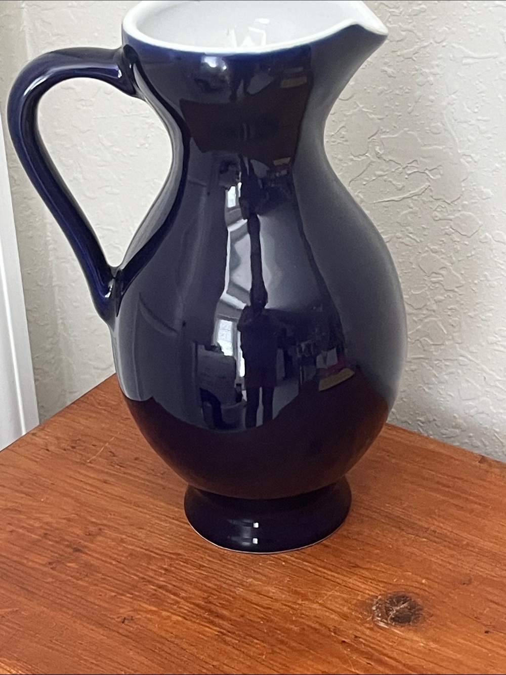Vintage Glossy Midnight blue Classic Ceramic Pitcher /Thailand
